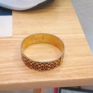 Coach Gold and Brown Signature Bangle